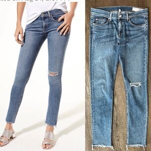 rag & bone Knee Rip Crop Raw Hem Mid Rise Skinny Jeans
Midland Wash Size 31 VGC